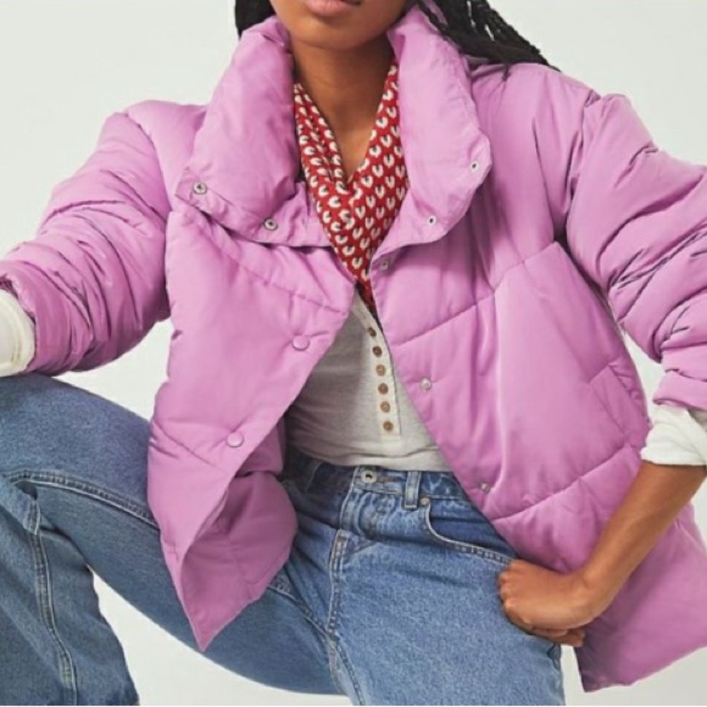 Free people puffer jacket 🩷, size M, valley girl worn 1X - Picture 2 of 4